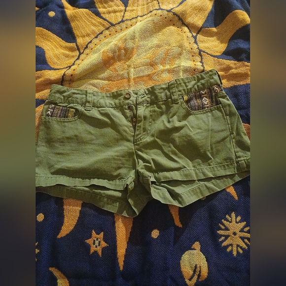 Nameless Boho Print Green Shorts - Picture 1 of 5